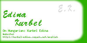 edina kurbel business card